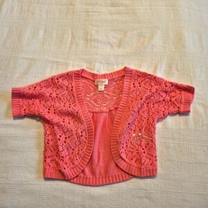 Cat & Jack girls size 6/6X knit bolero sweater, pink shade EUC